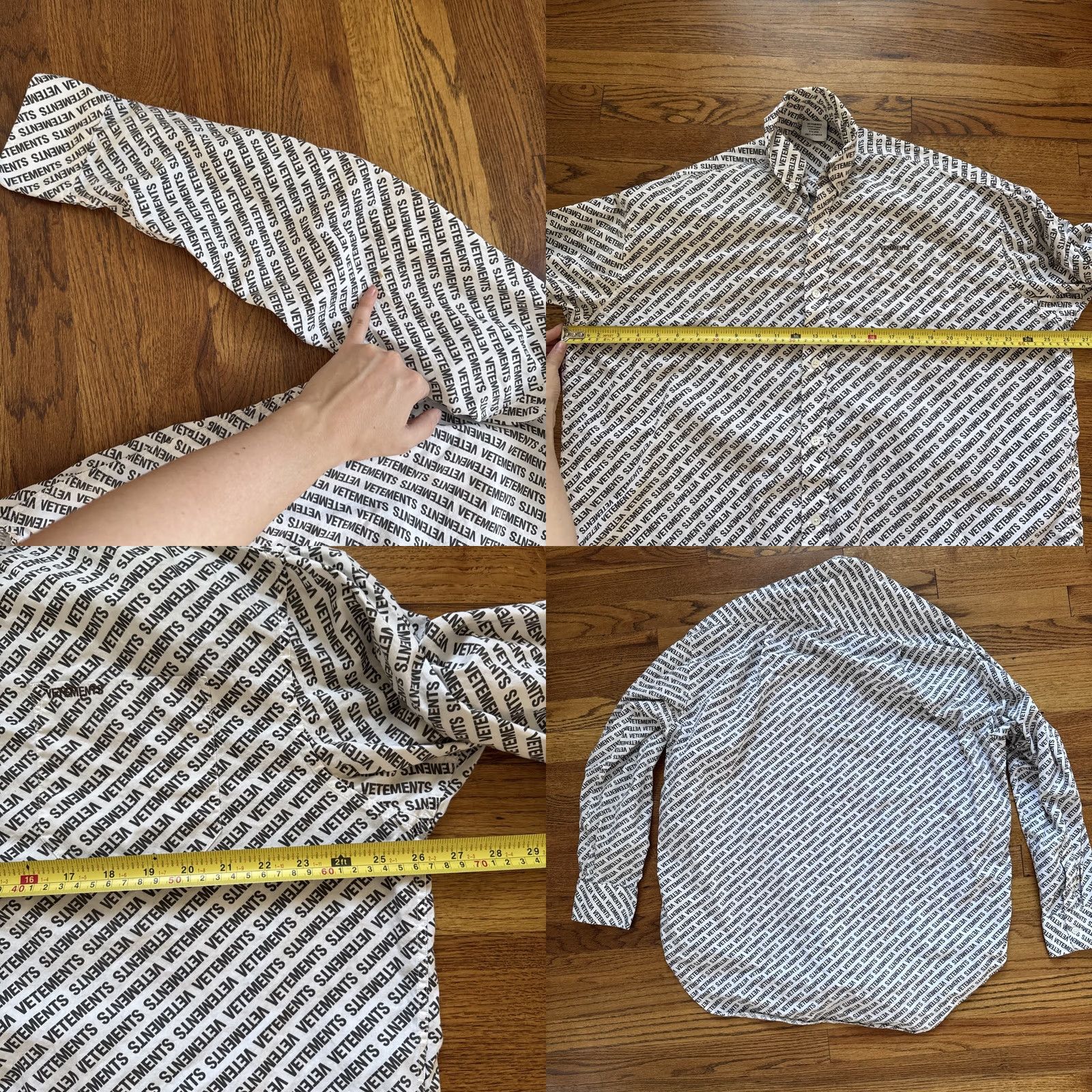 Vetements VETEMENTS Oversized Button-down Long Sleeve Printed Shirt DEFECT!! Size S C11 Shirt Men White Size US S / EU 44-46 / 1 - 8 Thumbnail