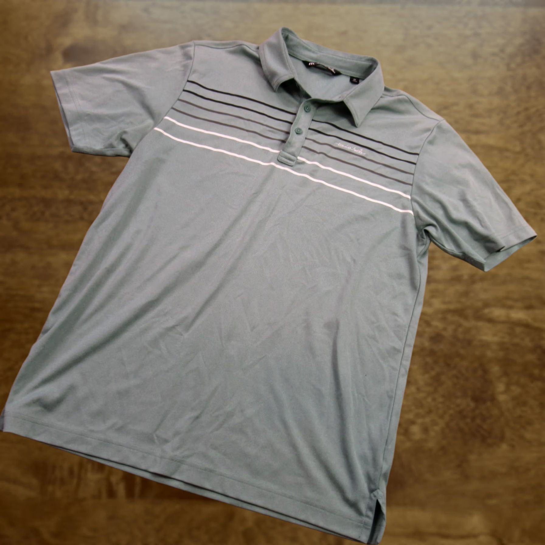 TravisMathew Travis Mathew Men’s Performance Golf Polo Shirt | Size M | Green Striped Short Sleeve Polo Men Regular Fit Size US M / EU 48-50 / 2 - 1 Thumbnail