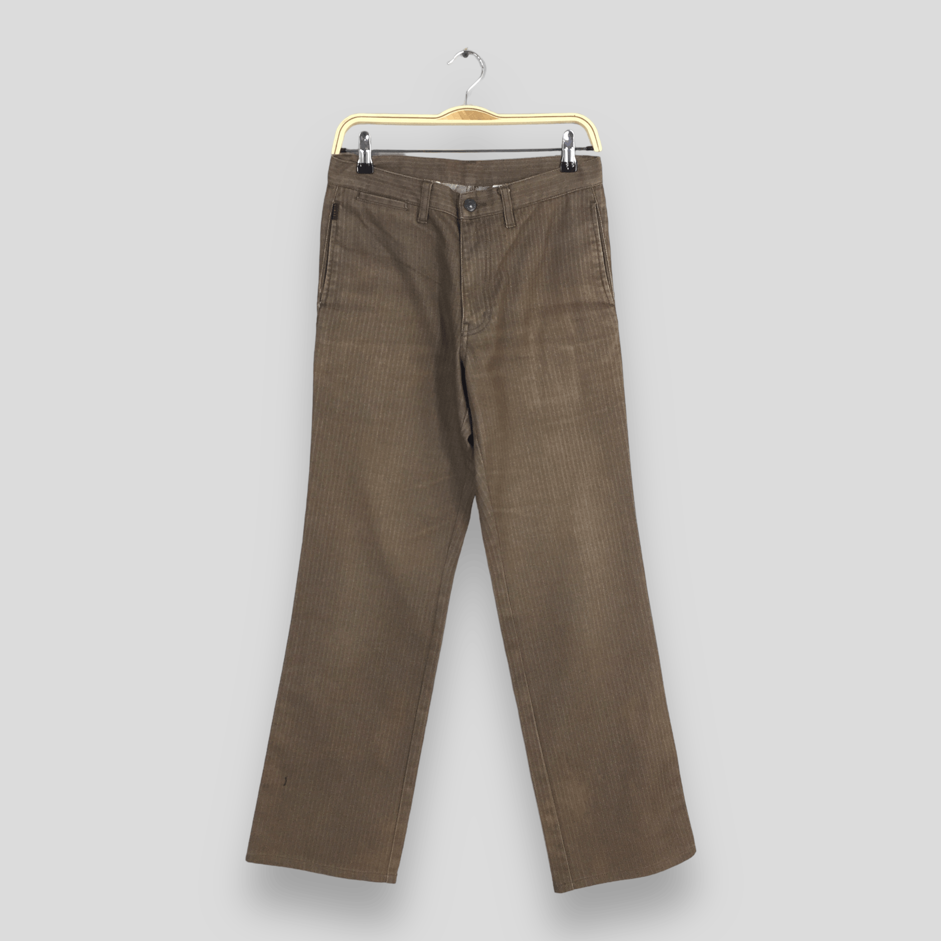 JUN MEN Size 29x30 Junmen Japan Herringbone Brown Pants Size US 29 - 1 Thumbnail