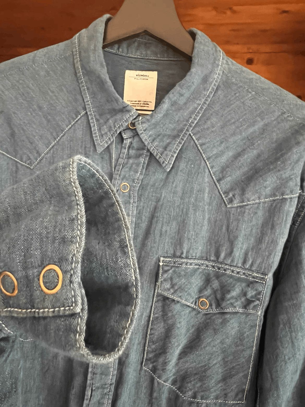 Visvim Sz 2 Visvim 15SS Indigo Dye Patch Shirt Size US M / EU 48-50 / 2 - 3 Thumbnail