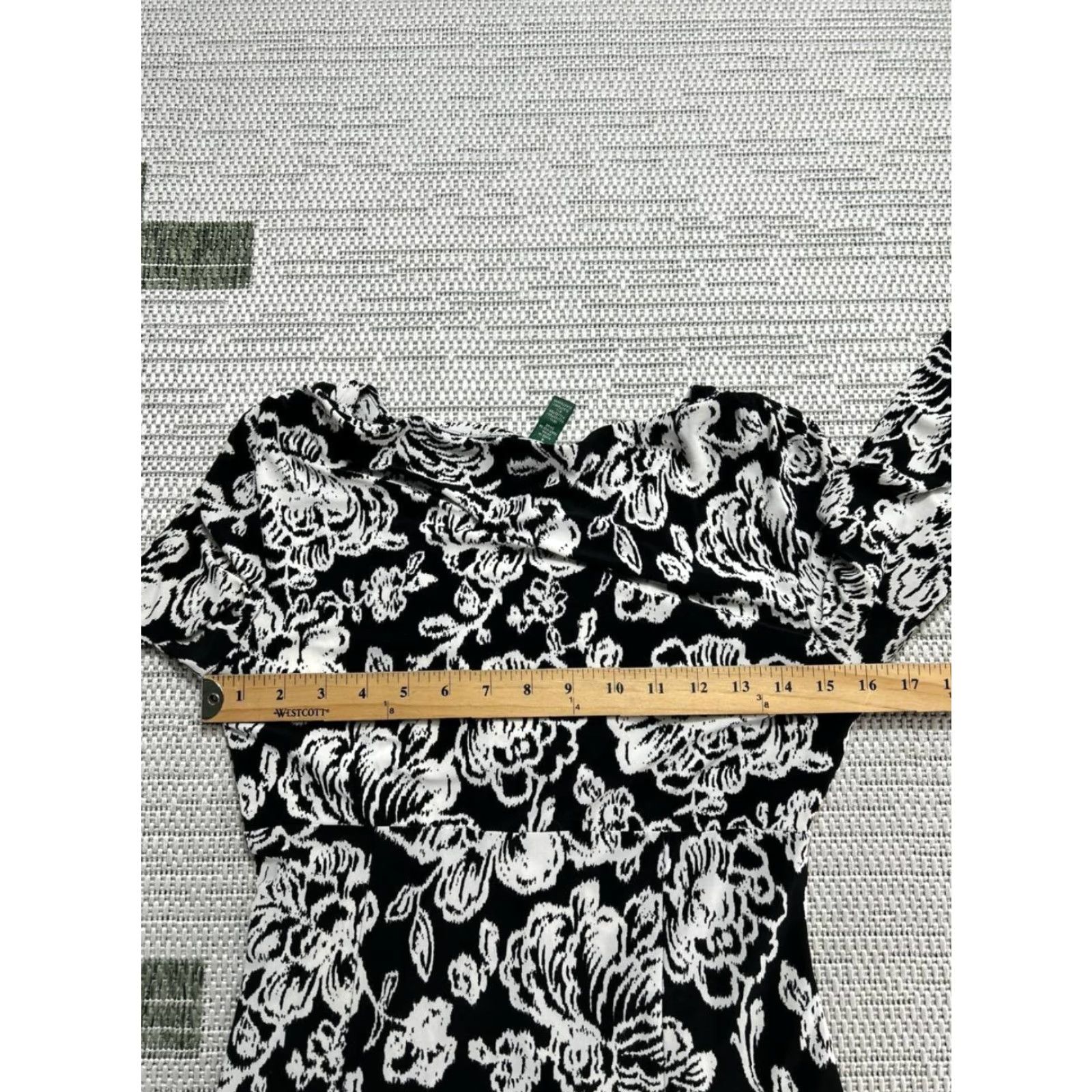 Ralph Lauren Lauren Ralph Lauren Sheath Dress Womens 4 Black White Floral Side Ruched Classic Size S / US 4 / IT 40 - 5 Thumbnail