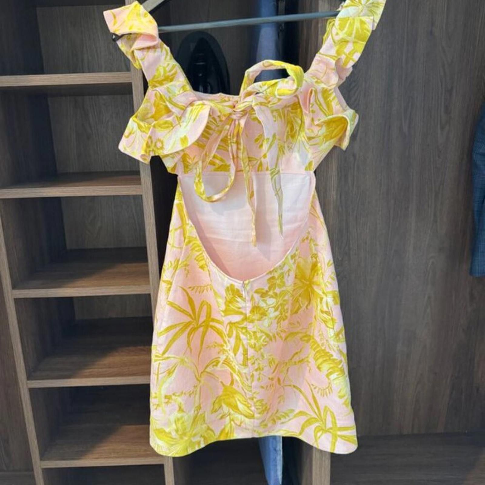 Zimmermann Open-back Ruffled Floral-print Linen Mini Dress