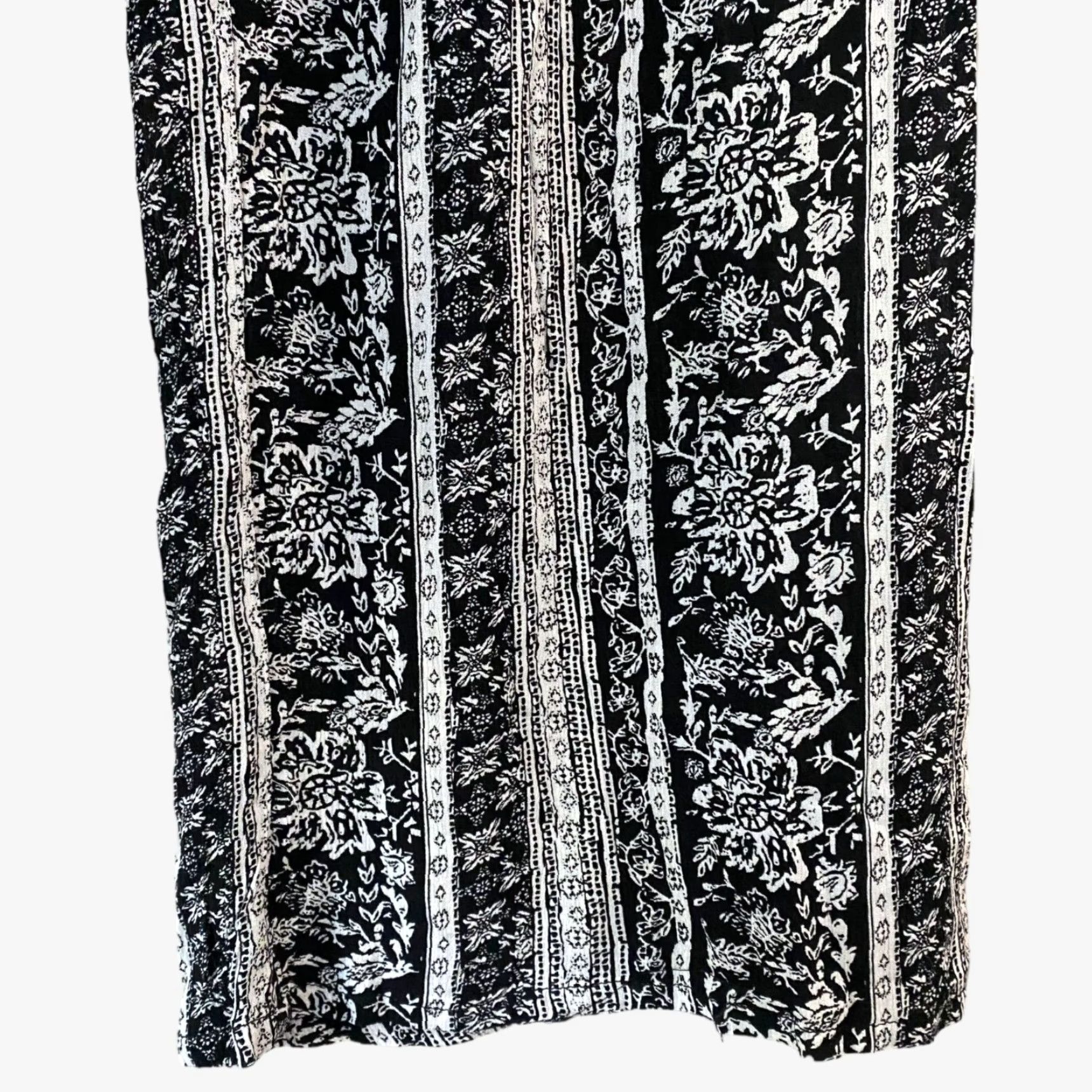 Paradise VINTAGE Mudd Floral Wide-Leg Pants Women's Medium Black High-Waisted Casual Bohemian Size 32" / US 10 / IT 46 - 7 Thumbnail