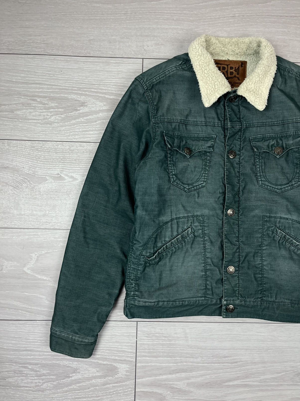 True Religion True Religion Green Logo Sherpa Jacket Streetwear Size US L / EU 52-54 / 3 - 4 Thumbnail