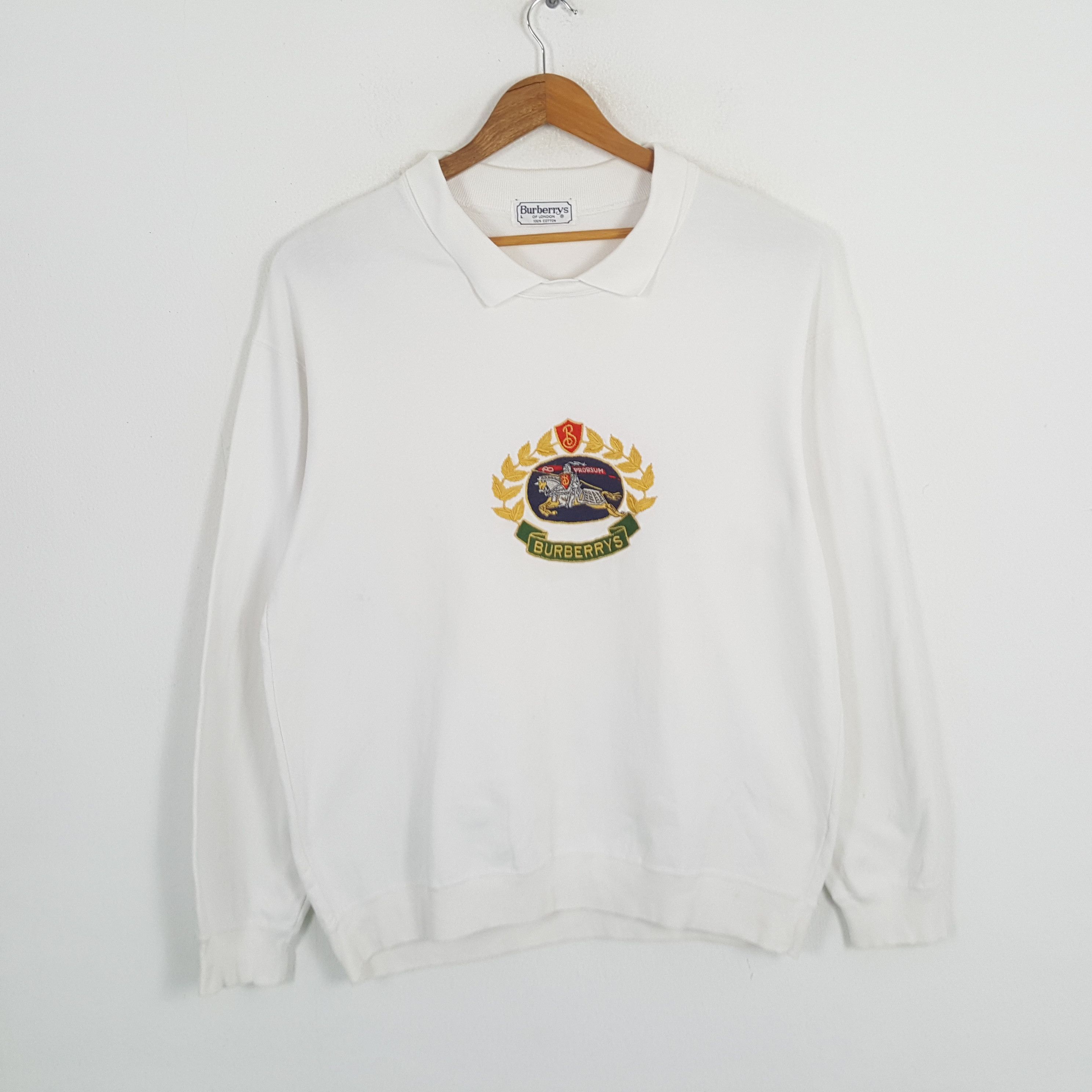 Burberry × Vintage Vintage BURBERRY'S Fashion Brand Embroidery Logo Sweatshirts Size US L / EU 52-54 / 3 - 1 Thumbnail