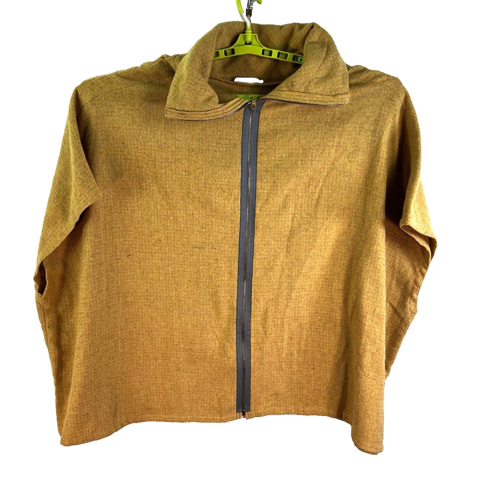 Vintage Lost Petal Linens Wool Blend Oversized Zip Poncho Vest Womens One Size Gold Size ONE SIZE - 2 Thumbnail