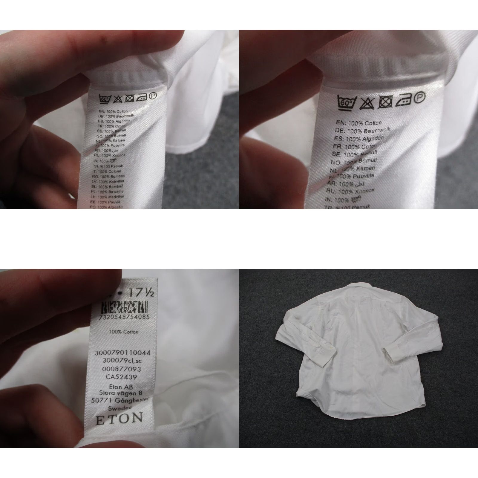 Eton Eton Shirt Mens XL 44 17.5 White Contemporary Dress Business Preppy Casual Club Knit Button-Up Collared Regular Cotton Mens Size US XL / EU 56 / 4 - 8 Thumbnail