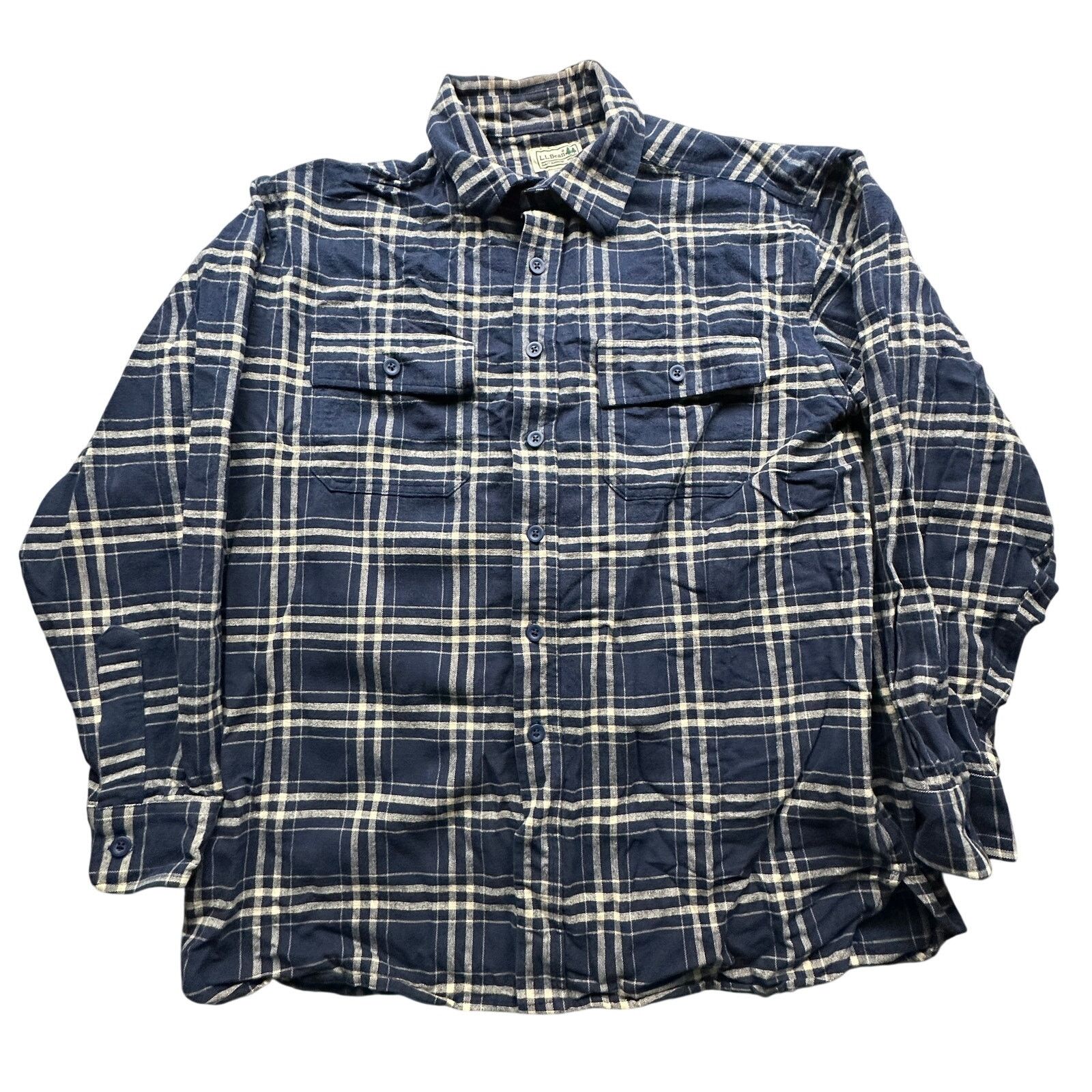 L.L. Bean LL Bean MT06 Blue Plaid Pocket Button Up Flannel Shirt Men L Size US L / EU 52-54 / 3 - 1 Thumbnail