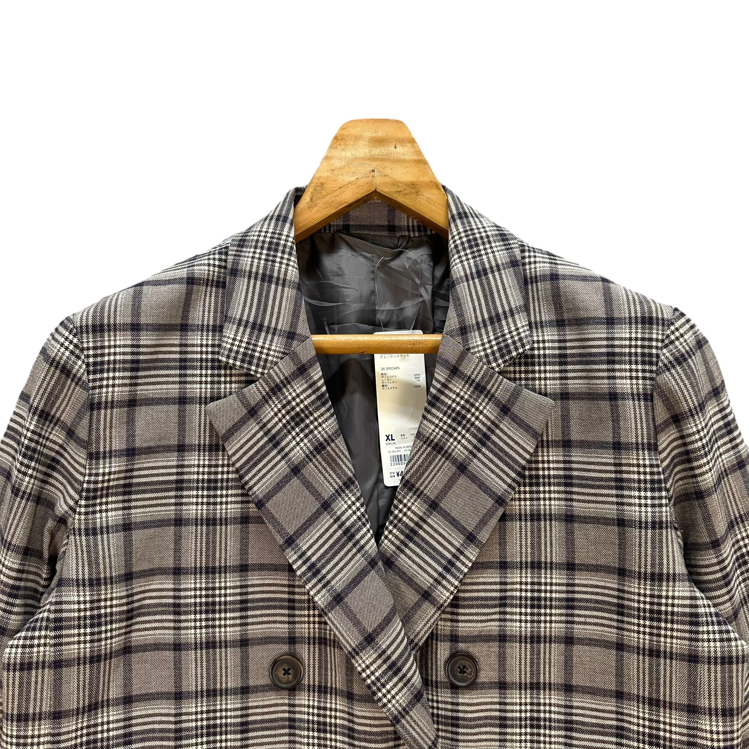 GU GU Double Breasted Tartan Suit Jacket Blazer #A68-1633 Size XL / US 12-14 / IT 48-50 - 2 Thumbnail