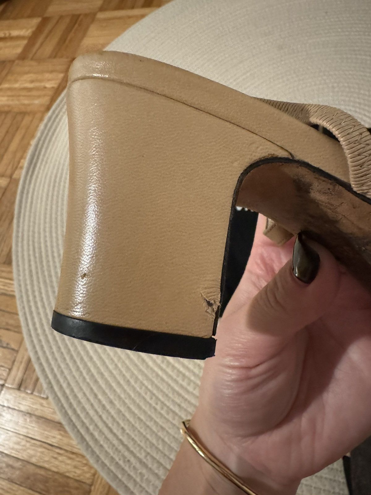 Chanel Chanel SLINGBACKS Goatskin & Grosgrain Beige & Black Size US 8 / IT 38 - 4 Thumbnail