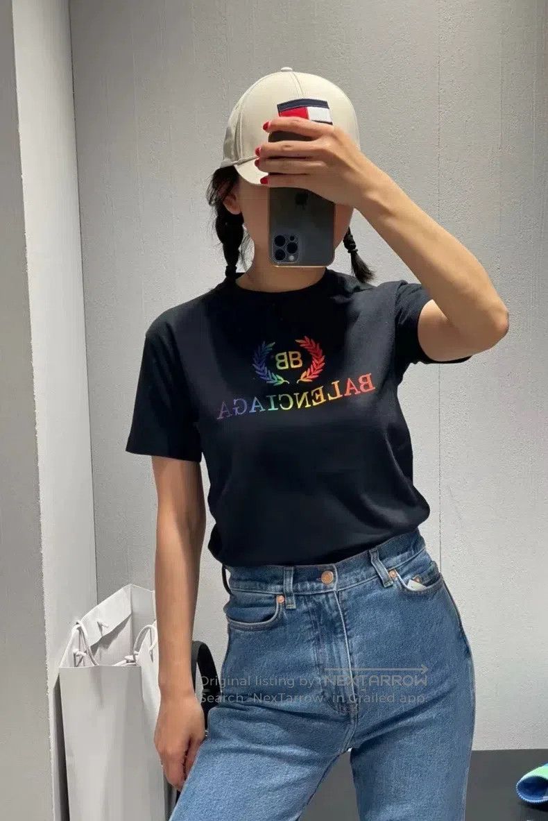 Balenciaga Balenciaga Classic rainbow wheat pattern short-sleeved T-s Size US M / EU 48-50 / 2 - 7 Thumbnail