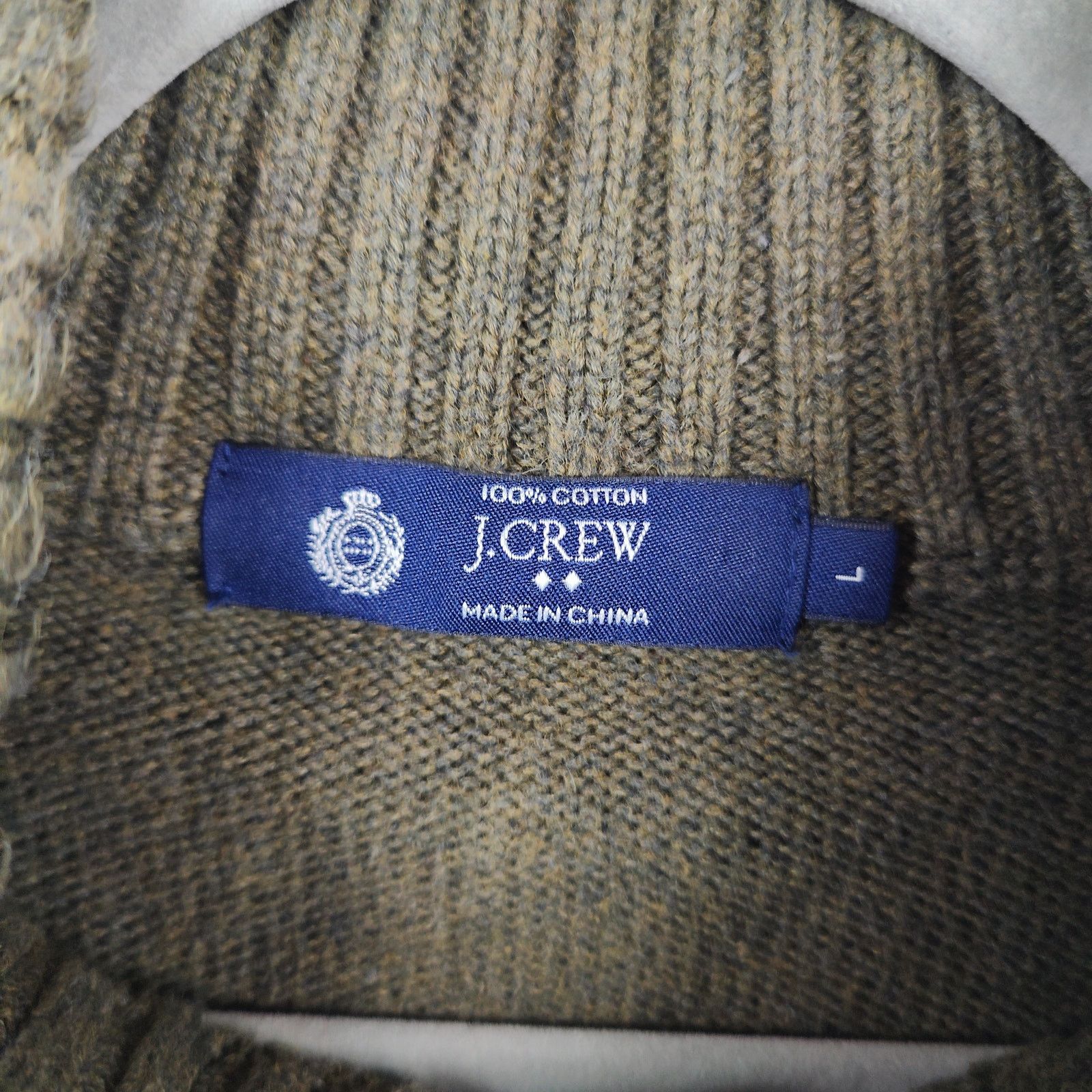 J.Crew J Crew Knit Henley Sweater Mens Large Olive Green Size US L / EU 52-54 / 3 - 3 Thumbnail