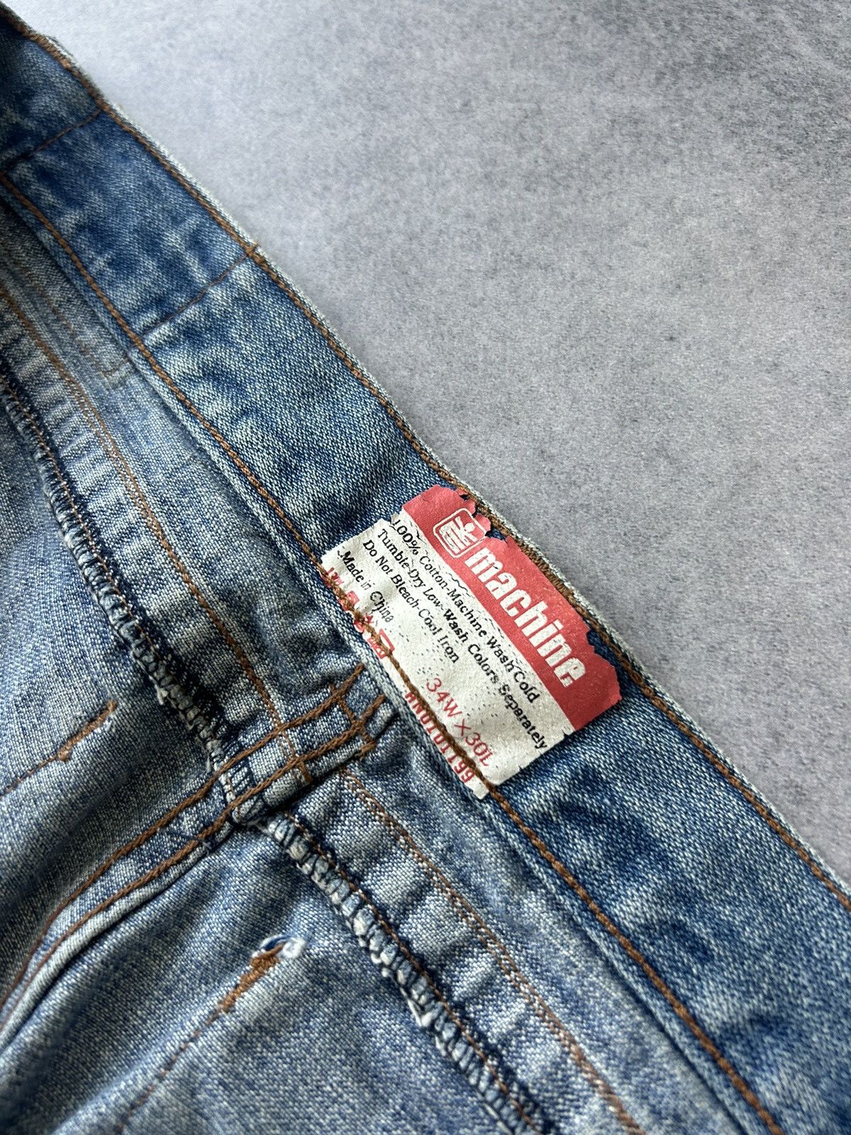 Japanese Brand Vintage Machine Distressed denim baggy jeans mens Size US 32 / EU 48 - 7 Thumbnail
