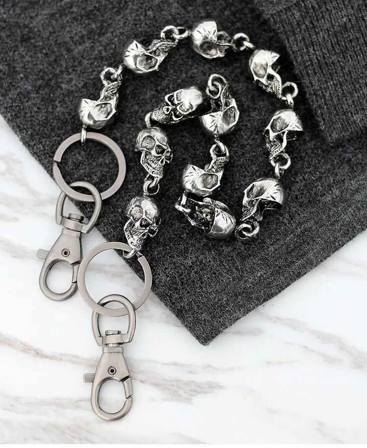 Jewelry Skull Head Men's Waist Key Chain Size ONE SIZE - 3 Thumbnail