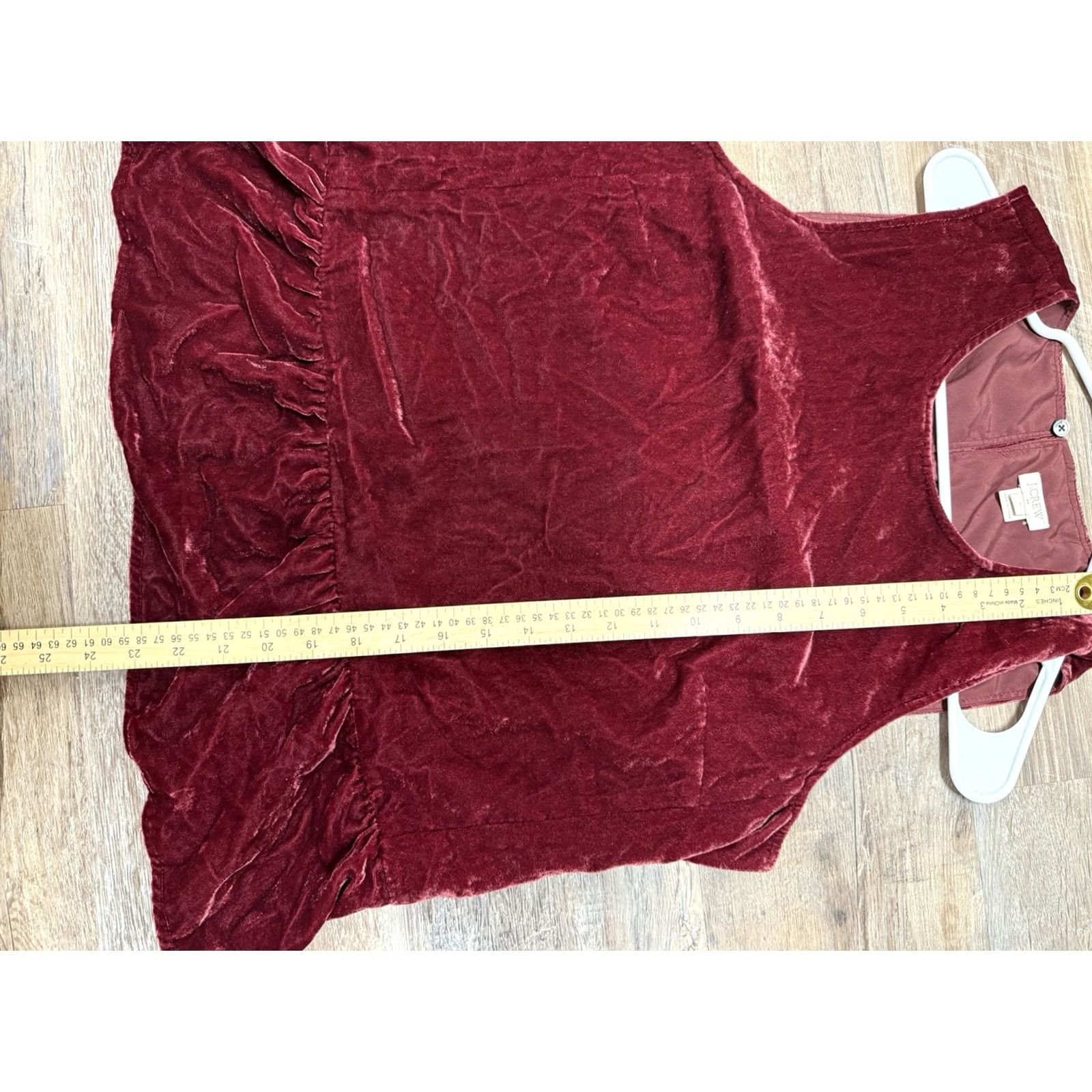 J.Crew J. Crew Velvet Sleeveless Top Burgundy Women's Size 10 Tank Round Neck Pullover Casual Party/Cocktail Size L / US 10 / IT 46 - 7 Thumbnail