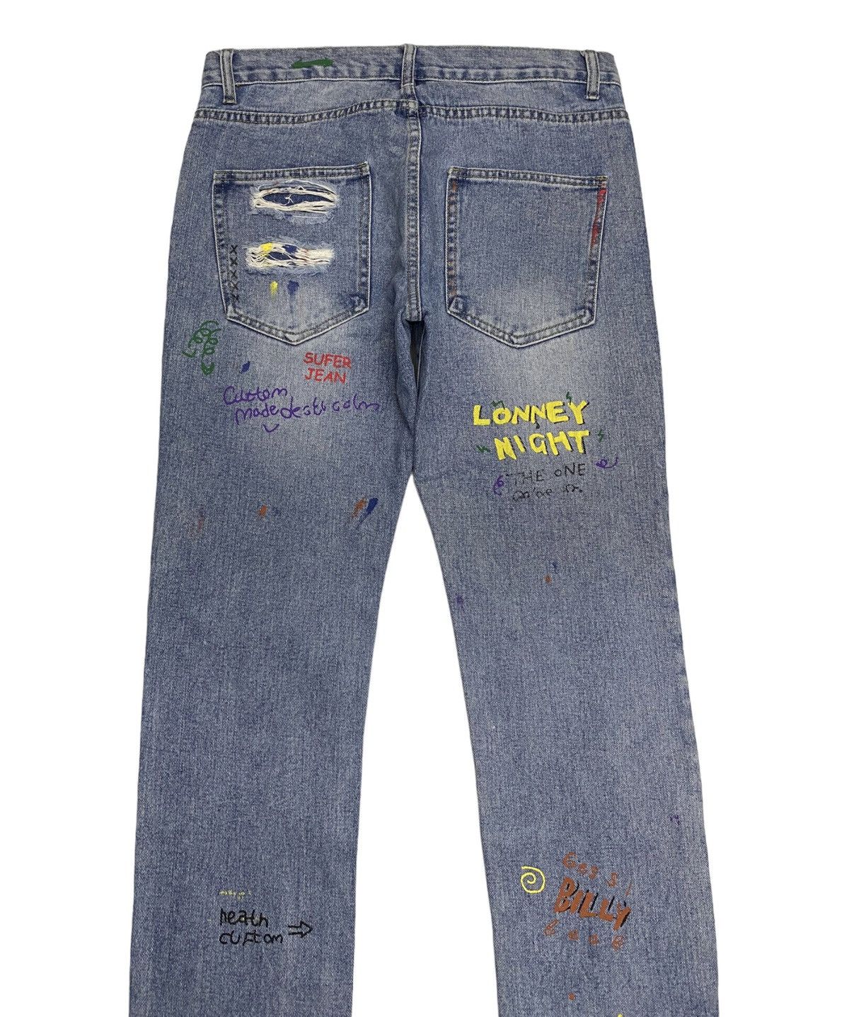 Kapital KAPITAL SMILE INSPIRED PUNK THRASHED DISTRESSED DENIM JEANS Size US 33 - 4 Thumbnail