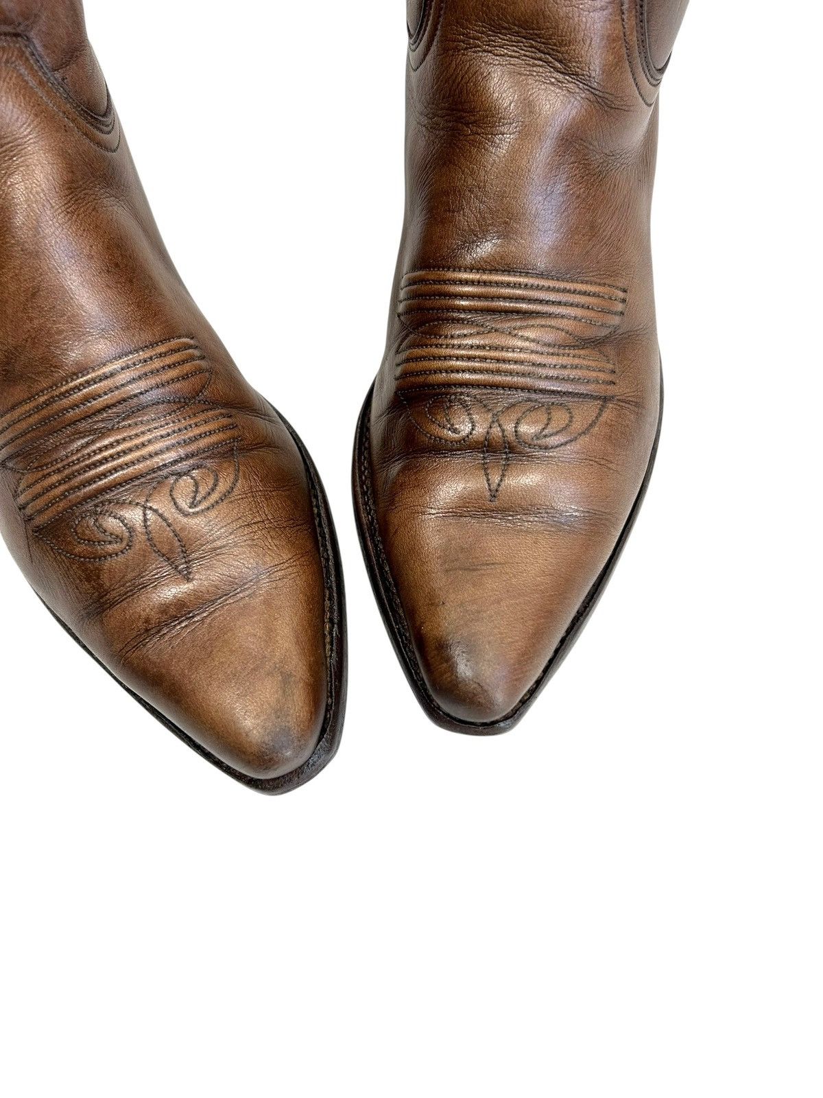 Cowboy Equipment Vintage Western Cowboy Leather Brown boots Size US 7 / IT 37 - 6 Thumbnail