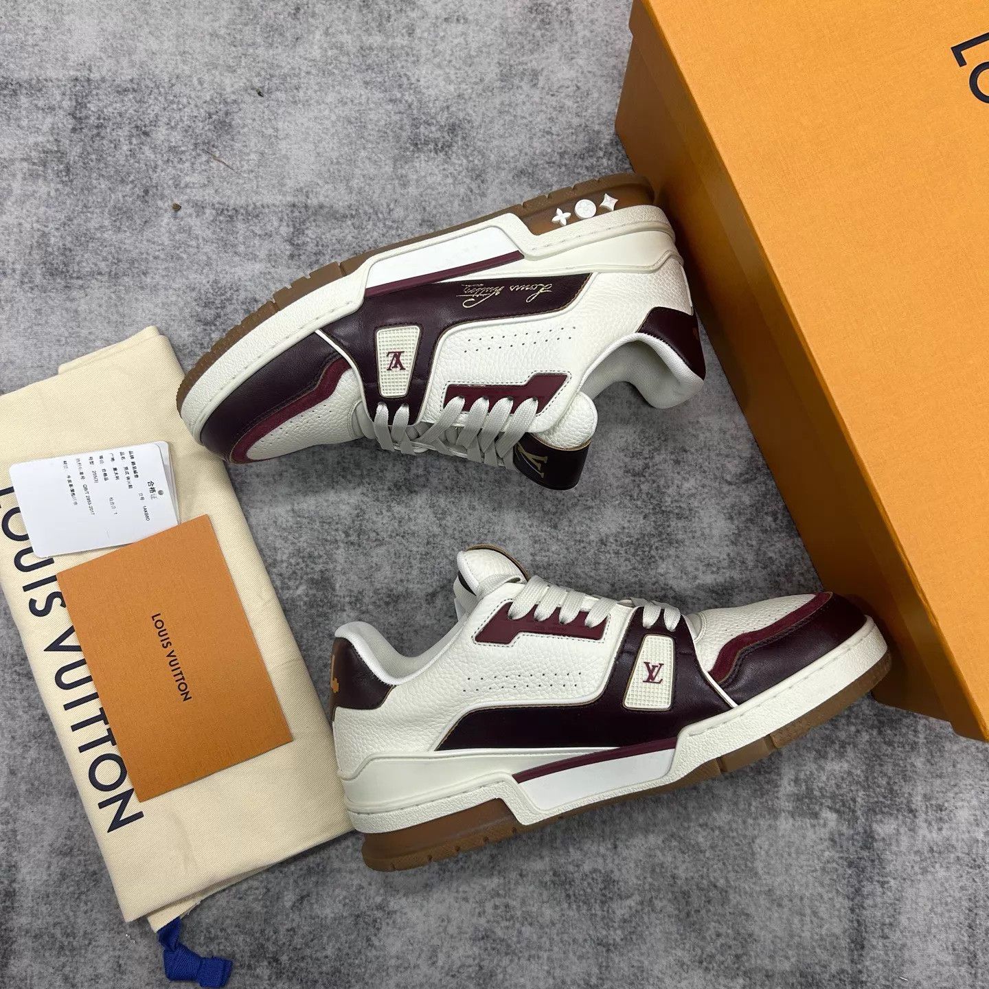 Louis Vuitton LOUIS VUITTON Trainer 99 Whiskey Red Distressed 40.5 Size US 7.5 / EU 40-41 - 4 Thumbnail