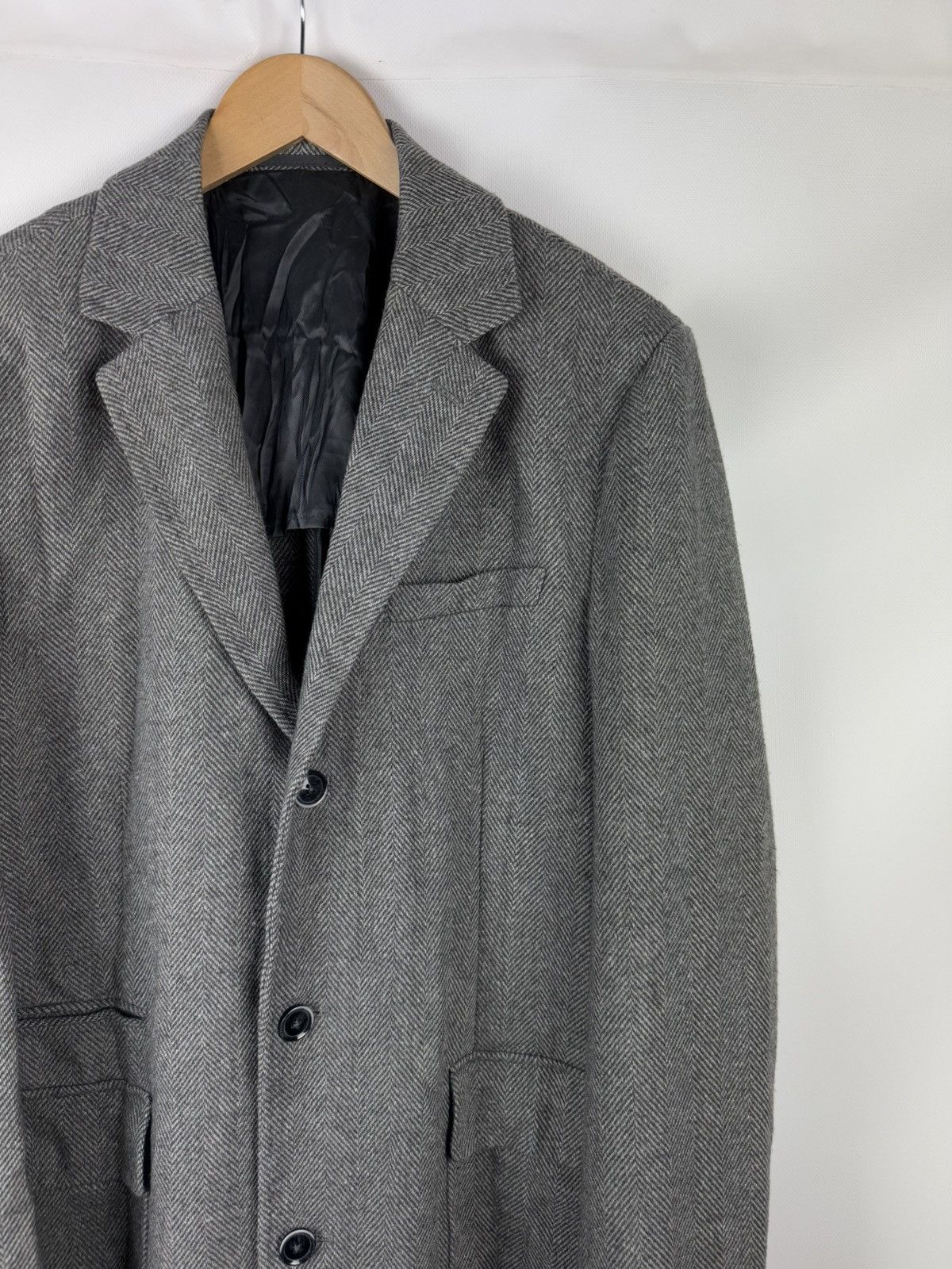 Vintage Gutteridge Men’s Wool Herringbone Tweed Overcoat Coat Jacket Size US XXL / EU 58 / 5 - 5 Thumbnail
