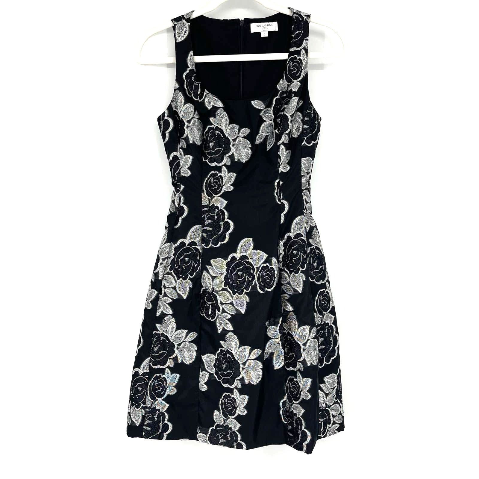 Prabal Gurung Prabal Gurung Collective Black Floral Jacquard Flare Dress 0 Size XS / US 0-2 / IT 36-38 - 1 Thumbnail