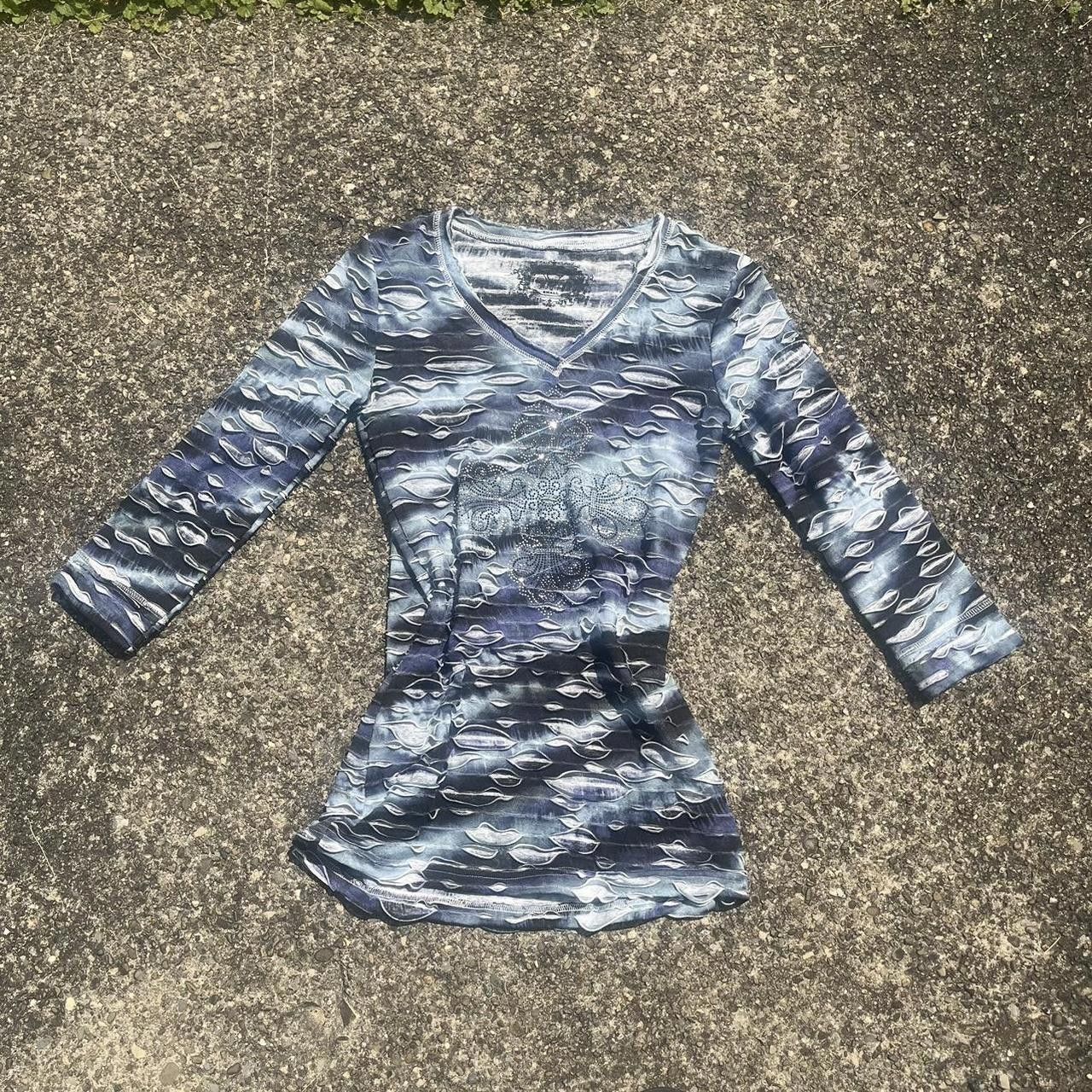 Designer Bedazzled Y2K Cristina 3/4 or long sleeve shirt Size S / US 4 / IT 40 - 1 Thumbnail