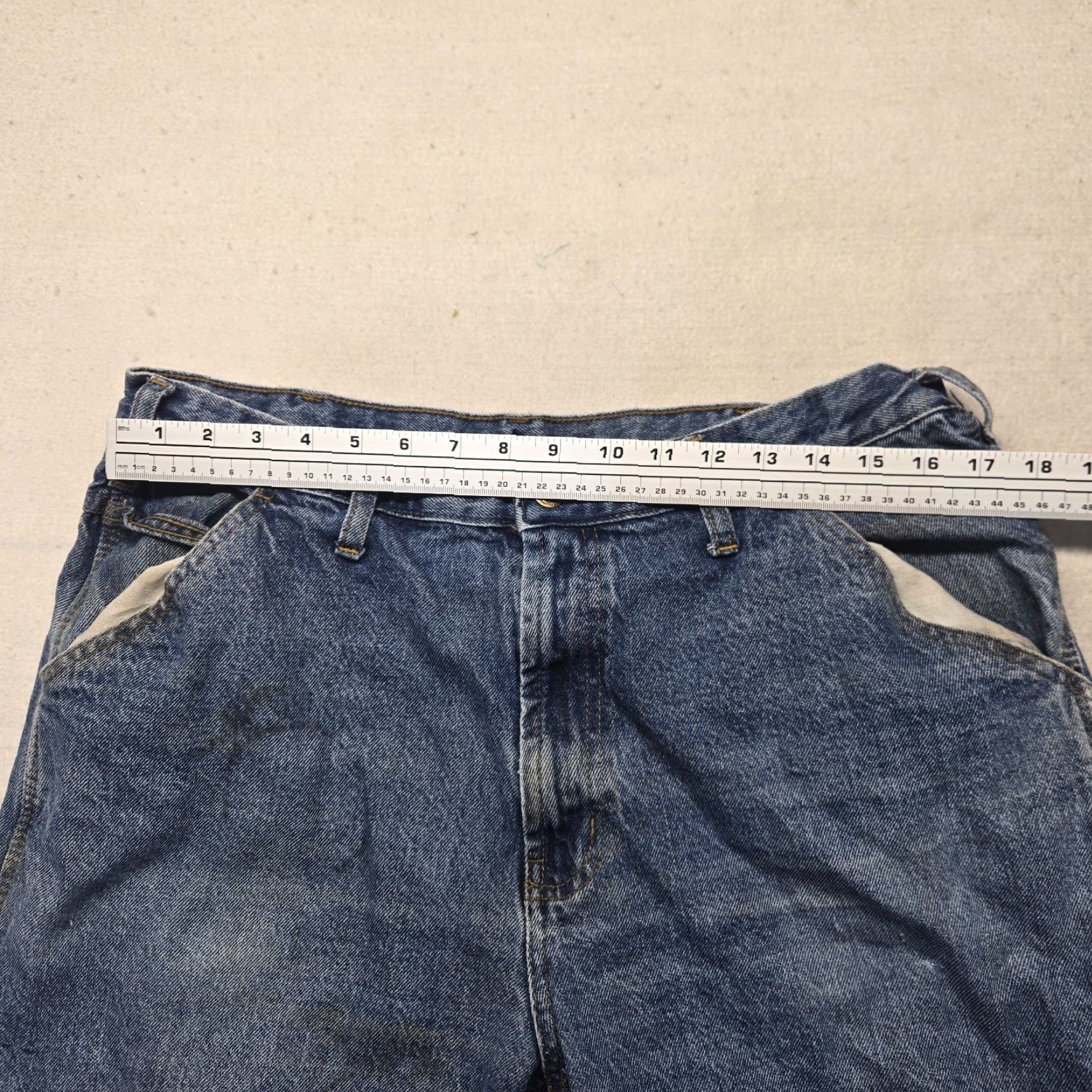 Vintage Rural King Jeans Relaxed Blue Denim Adult Men's Size 38 x 34 - Real Work Wear - 5-Pocket Denim Straight Fit Regular Inseam 34 - Blue Denim Jeans Size US 38 / EU 54 - 7 Thumbnail