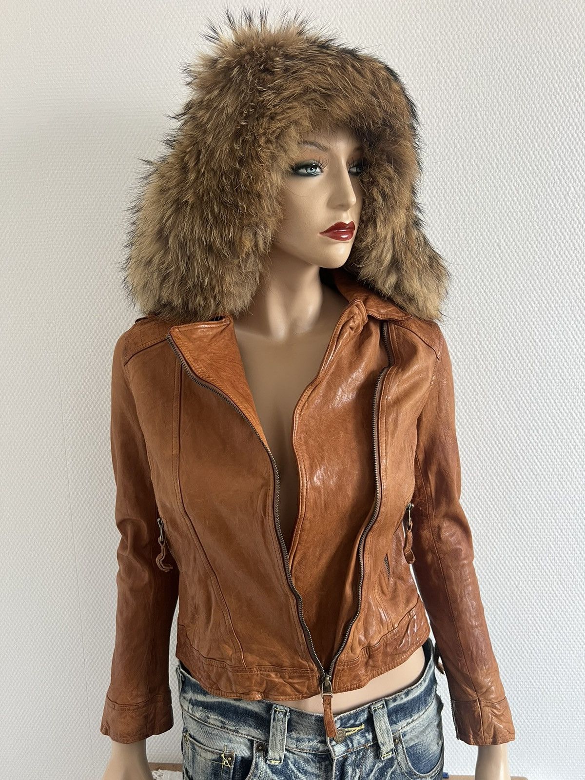 Japanese Brand “goa” Voluminous Fur Leather Jacket Size S / US 4 / IT 40 - 5 Thumbnail