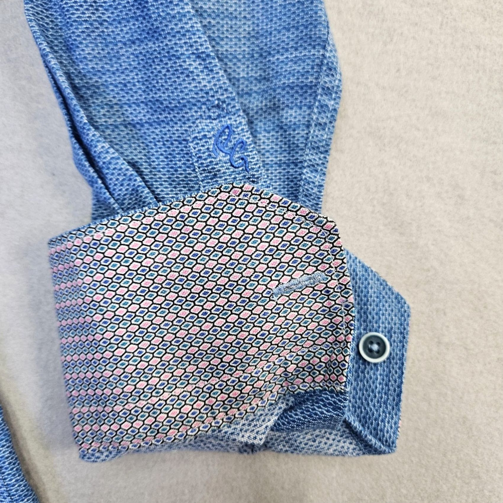 Robert Graham Robert Graham Shirt Mens Small Blue Brixton Geometric Long Sleeve Button Front Size US S / EU 44-46 / 1 - 7 Thumbnail