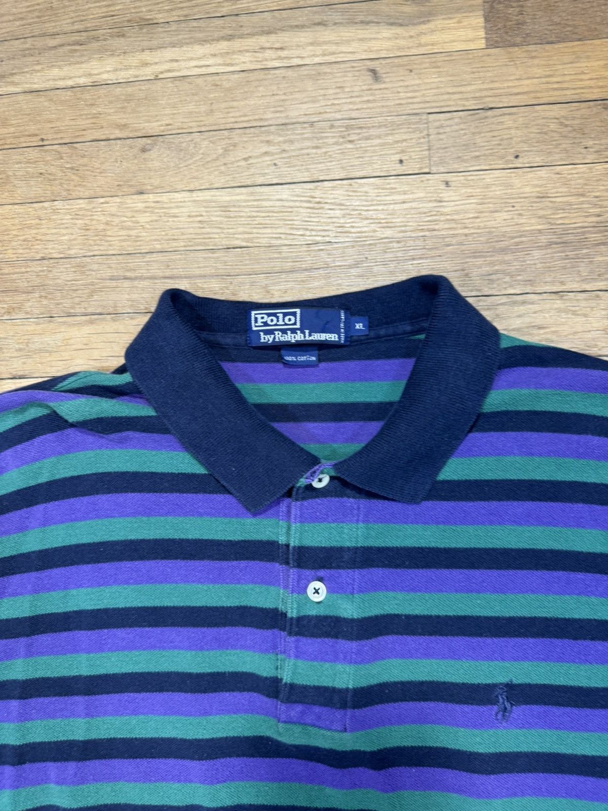 Polo Ralph Lauren × Vintage Vintage Polo Ralph Lauren Striped Rugby Size US XL / EU 56 / 4 - 4 Thumbnail