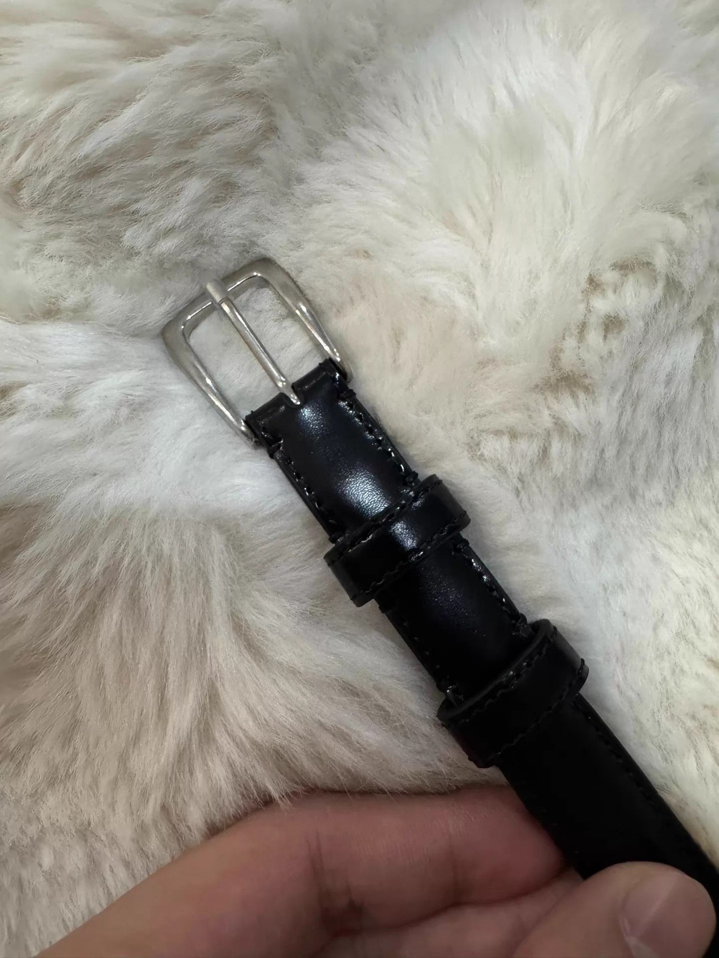 Celine Celine Classic Black & Silver Leather Belt 85 New Size ONE SIZE - 3 Thumbnail