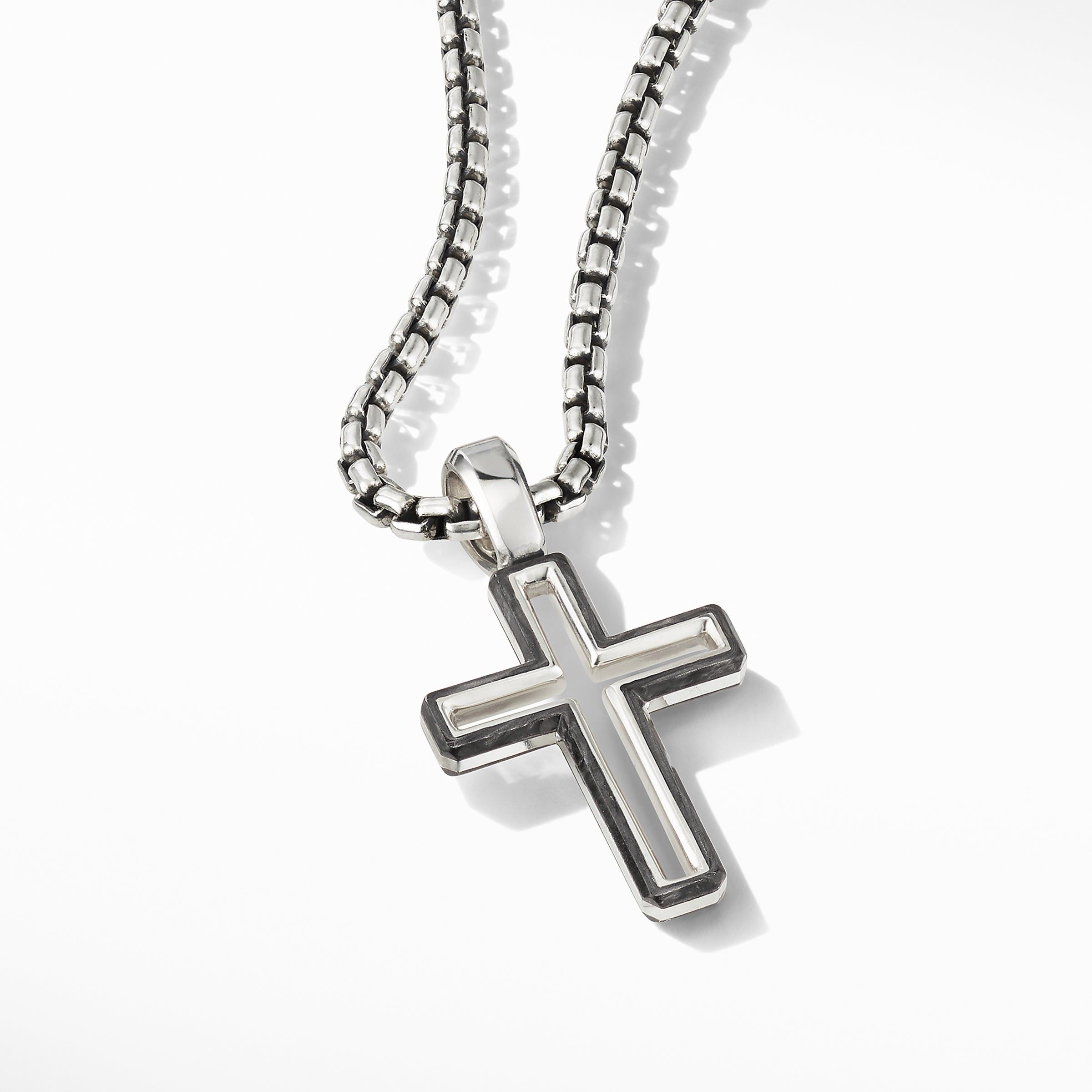 David Yurman o1w1db10526 D25165M /Size 10/Forged Carbon Cross in Silver Size ONE SIZE - 5 Thumbnail