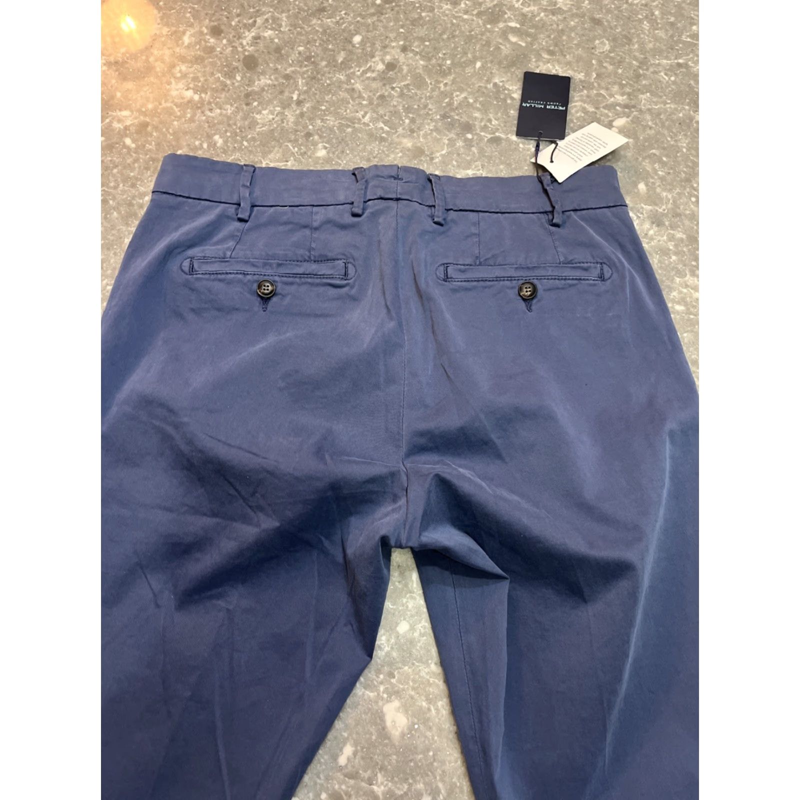 Peter Millar Peter Millar Crown Crafted Chinos Pants 32 x 37 Washed Navy Stretch Flat Front Straight Men Regular Casual Business Wedding 90s? Wait. Size US 32 / EU 48 - 7 Thumbnail