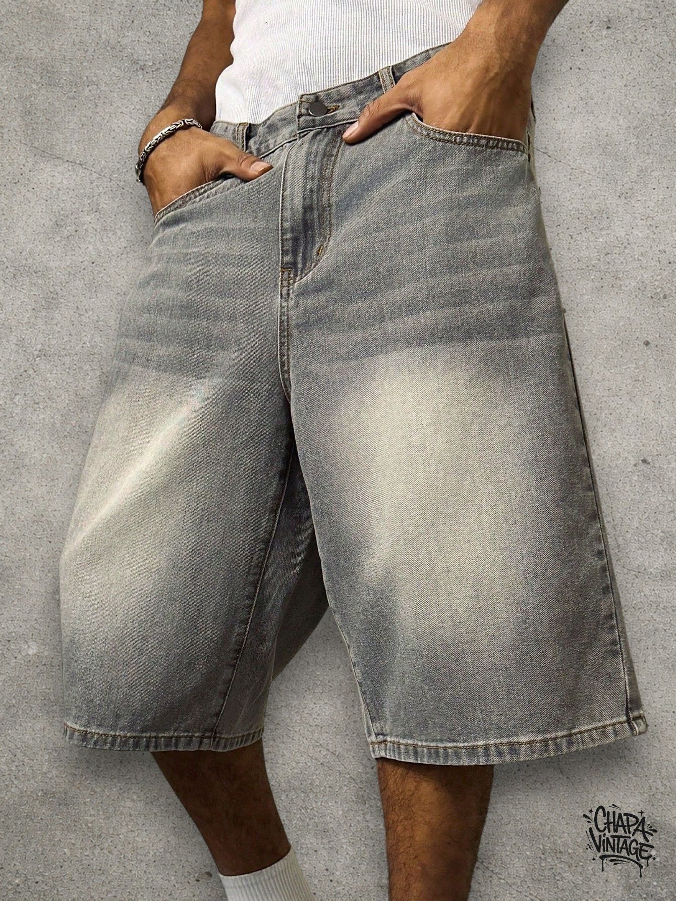 Japanese Brand Washed denim shorts Size US 32 / EU 48 - 3 Thumbnail