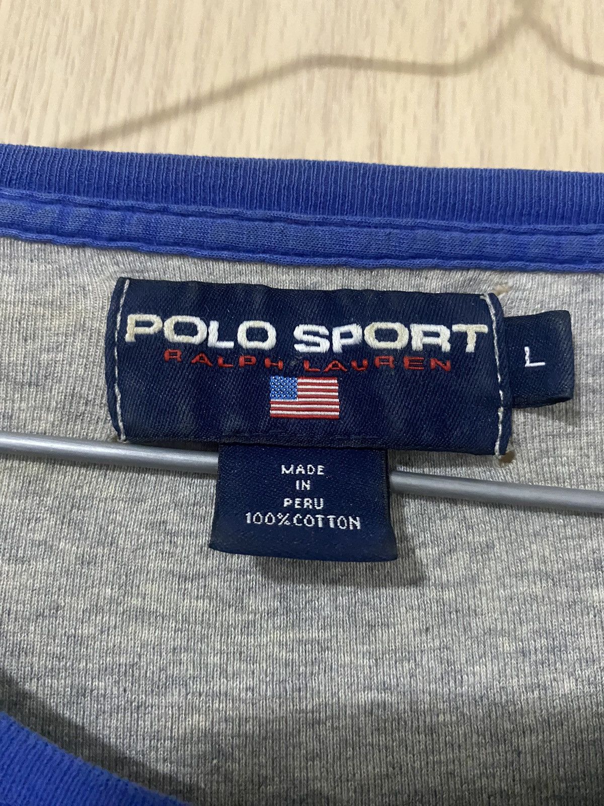 Polo Ralph Lauren × Vintage Polo Ralph Lauren Grey T Shirt Blue Pony Size US L / EU 52-54 / 3 - 6 Thumbnail