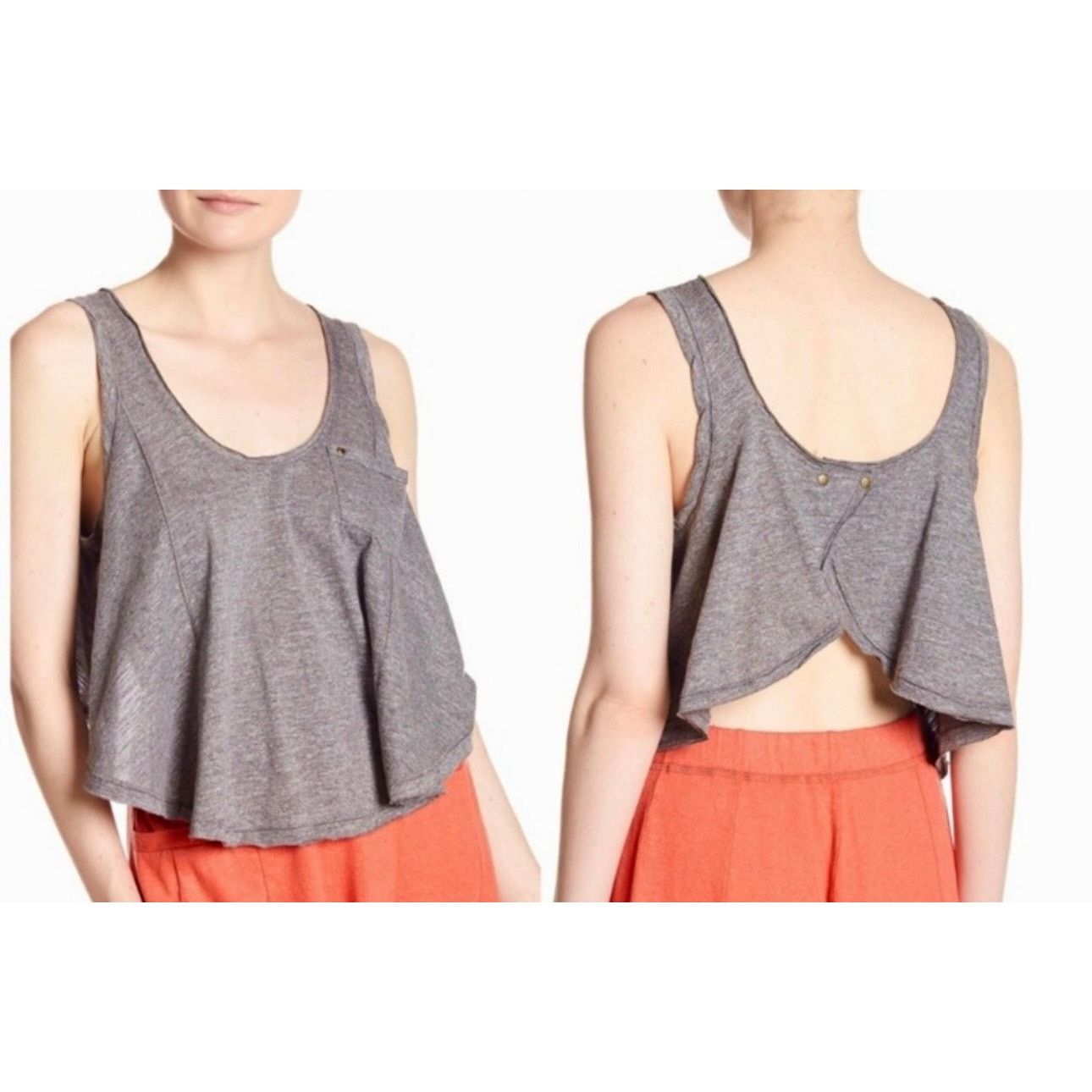 Free People Free People Stevie Split Back Tank Gray XS Size XS / US 0-2 / IT 36-38 - 3 Thumbnail