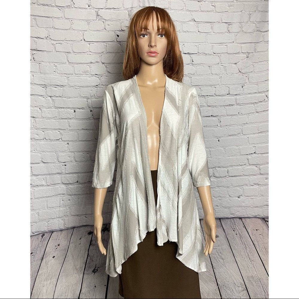 Other Ronen Chen Open Front Striped Cardigan Made in Israel Size Size S / US 4 / IT 40 - 1 Thumbnail