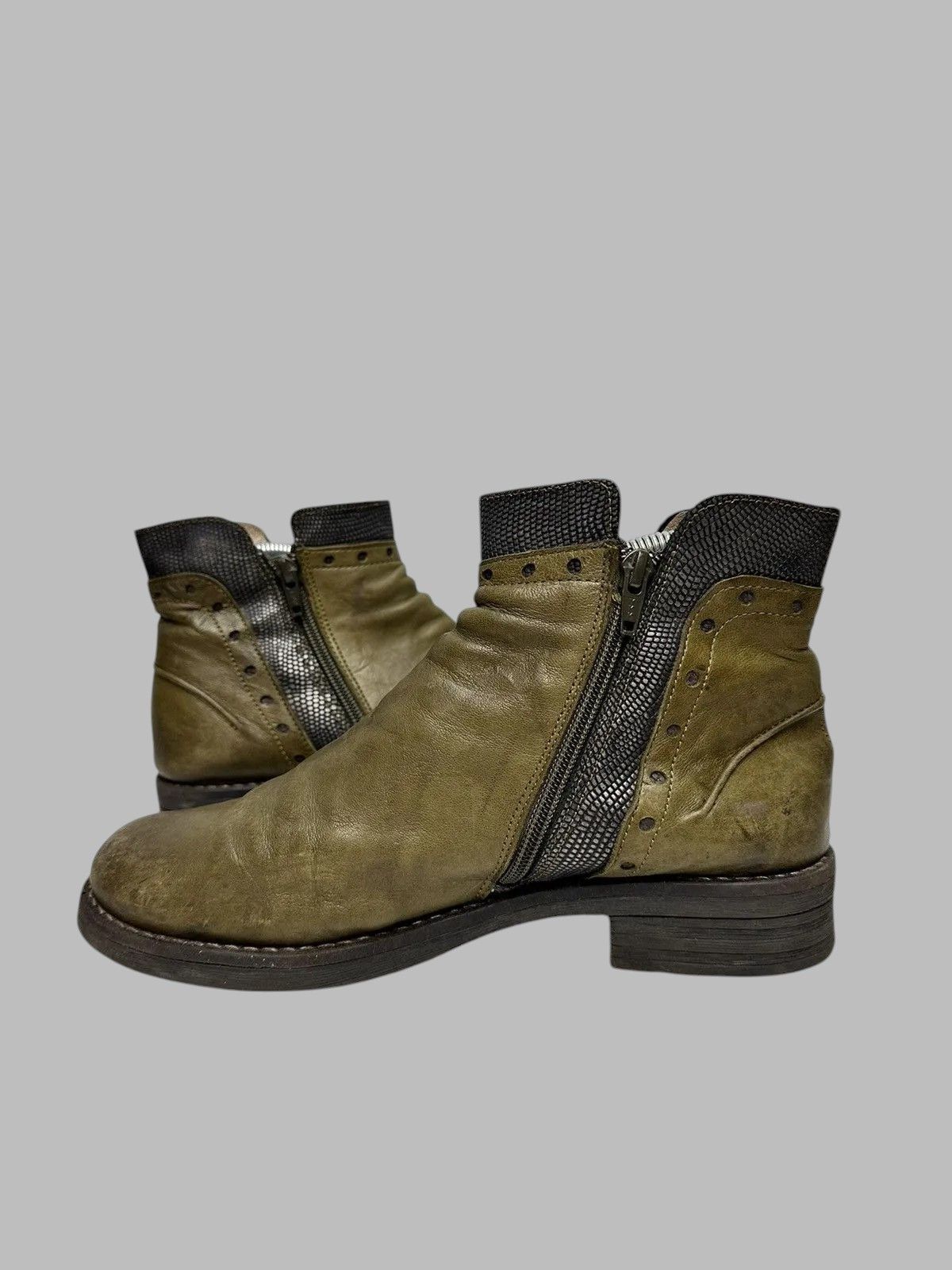 Issey Miyake Rick Owens Inspired Vintage Italian Leather Biker Boots AS98 Size US 9 / IT 39 - 9 Thumbnail