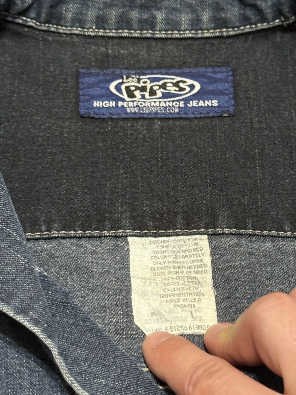 Lee Lee Pipe Vintage 90s Y2K Denim Jacket Large Hip Hop Size US L / EU 52-54 / 3 - 4 Thumbnail