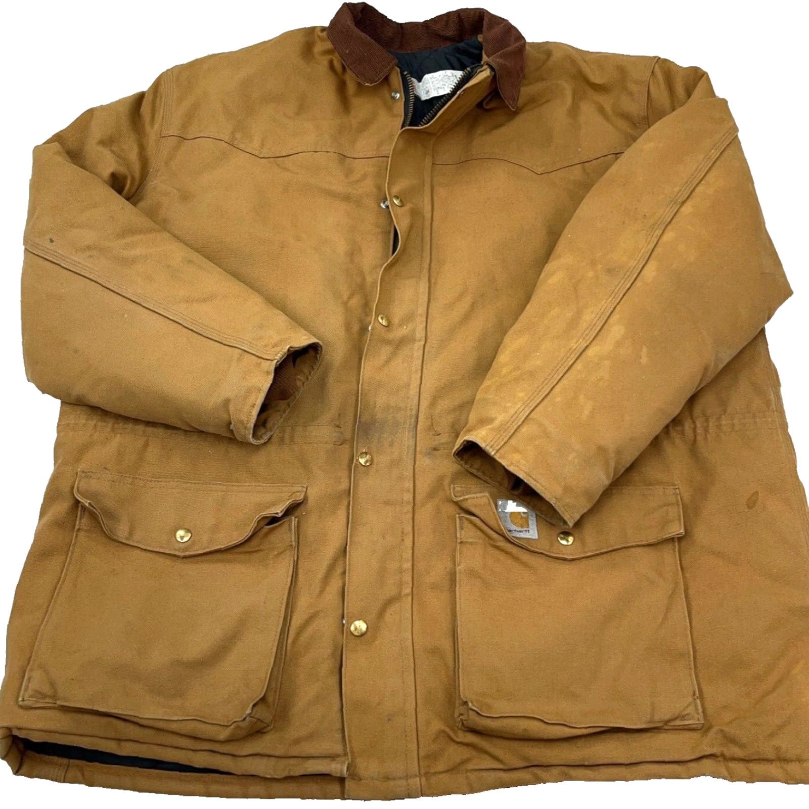 Carhartt VINTAGE Carhartt Jacket Men 2XL Brown Barn Chore Field Coat Distressed USA 80s Size US XXL / EU 58 / 5 - 2 Thumbnail