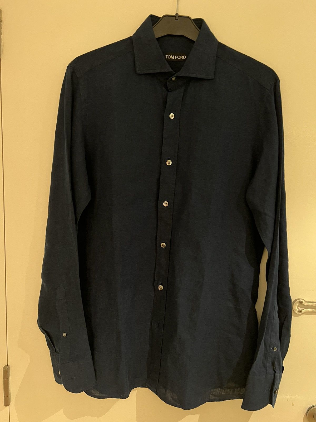 Tom Ford Tom ford linen navy medium 15/5 40 dress shirt Size US M / EU 48-50 / 2 - 1 Thumbnail