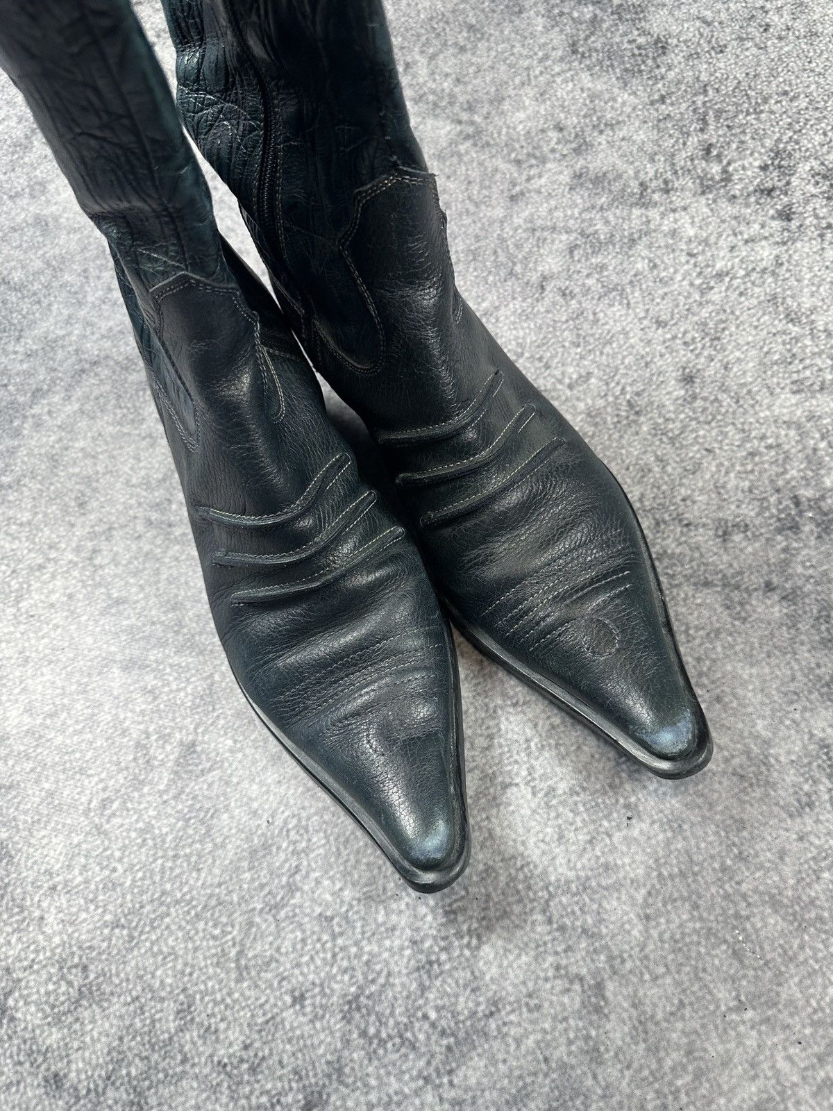 Vintage Y2K Vintage Leather Cowboy High Boots Streetwear Rare USA 37 Size US 7 / IT 37 - 3 Thumbnail