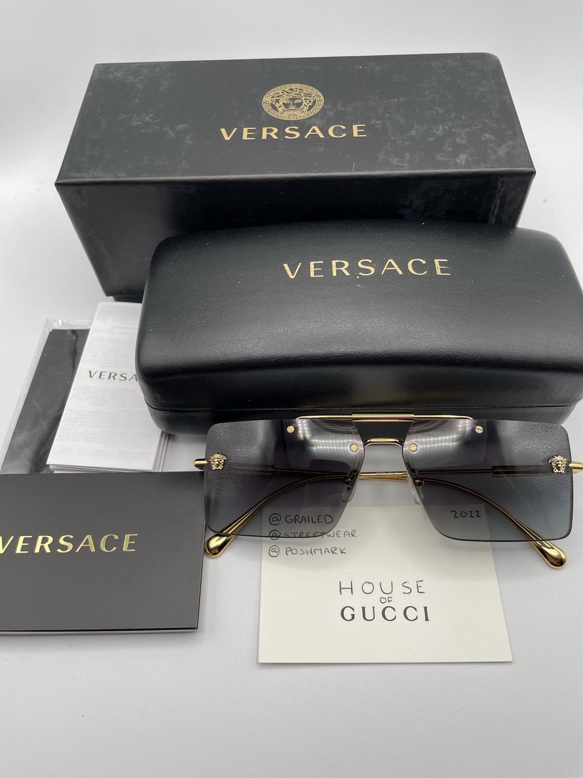 Versace Versace Frameless Sunglasses Size ONE SIZE - 10 Thumbnail