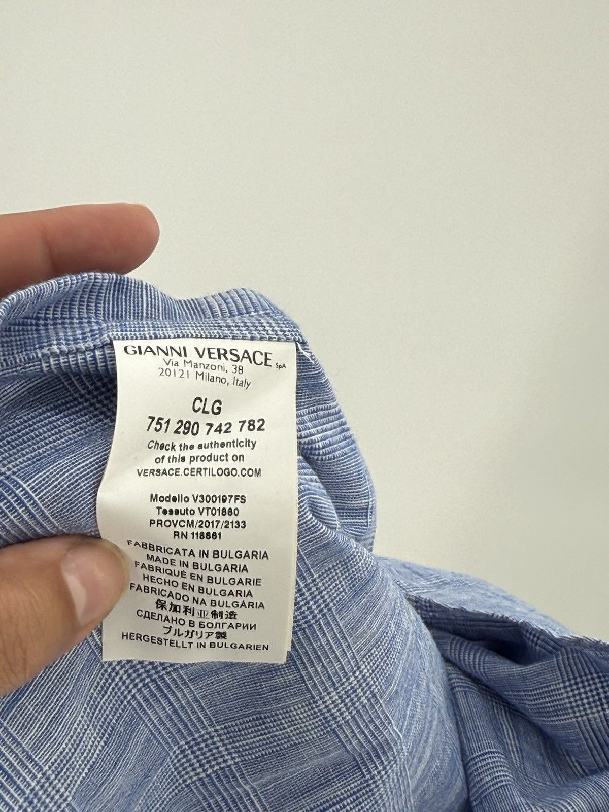 Versace Men’s Versace Collection Blue LS Button Down Shirt Size M 39 Size US M / EU 48-50 / 2 - 6 Thumbnail
