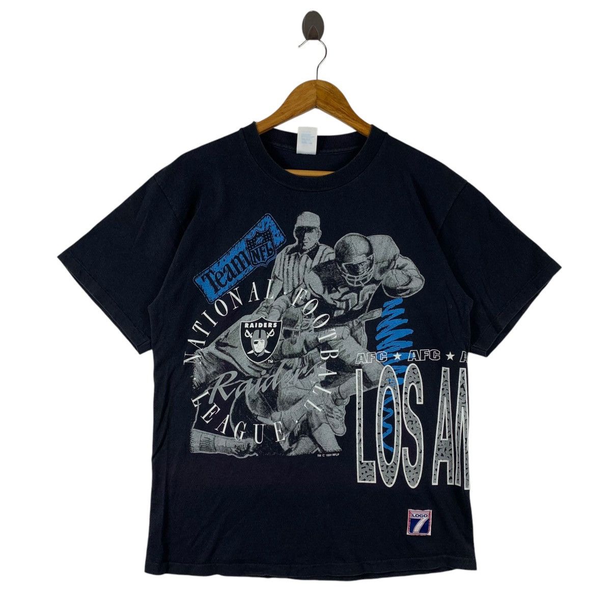 NFL × Vintage Vintage 90s LOS ANGELES RAIDERS Big logo printed tee Size US L / EU 52-54 / 3 - 1 Thumbnail