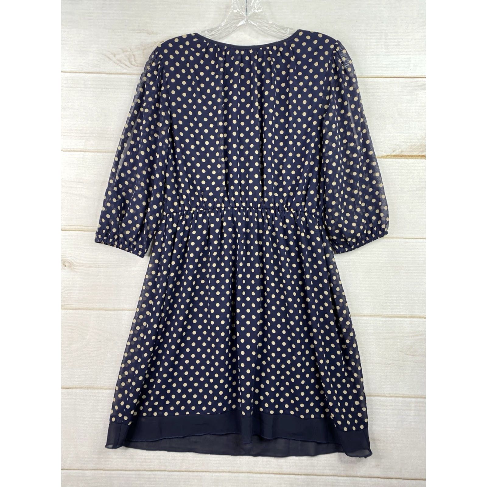 Vintage VINTAGE Enfocus Dress Womens 8P PETITE Blue Polka Dot V-Neck Elastic Waist Shirt? Size M / US 6-8 / IT 42-44 - 8 Thumbnail