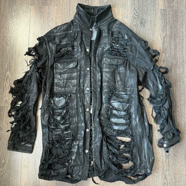 Rick Owens Drkshdw Distressed Denim Jacket-2506
