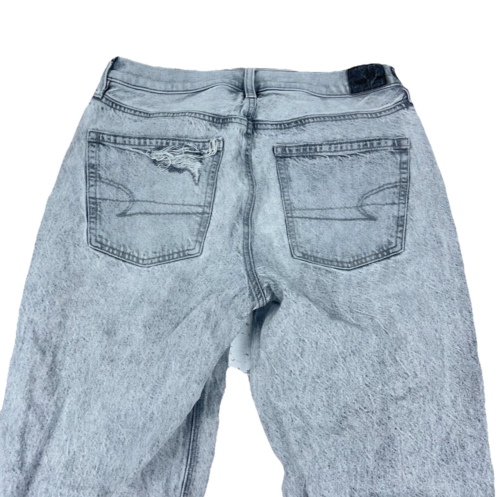 American Eagle Outfitters VINTAGE American Eagle Jeans Women 6 90s Straight Mom Retro Gray Acid Wash Holes Ripped Size 28" / US 6 / IT 42 - 3 Thumbnail