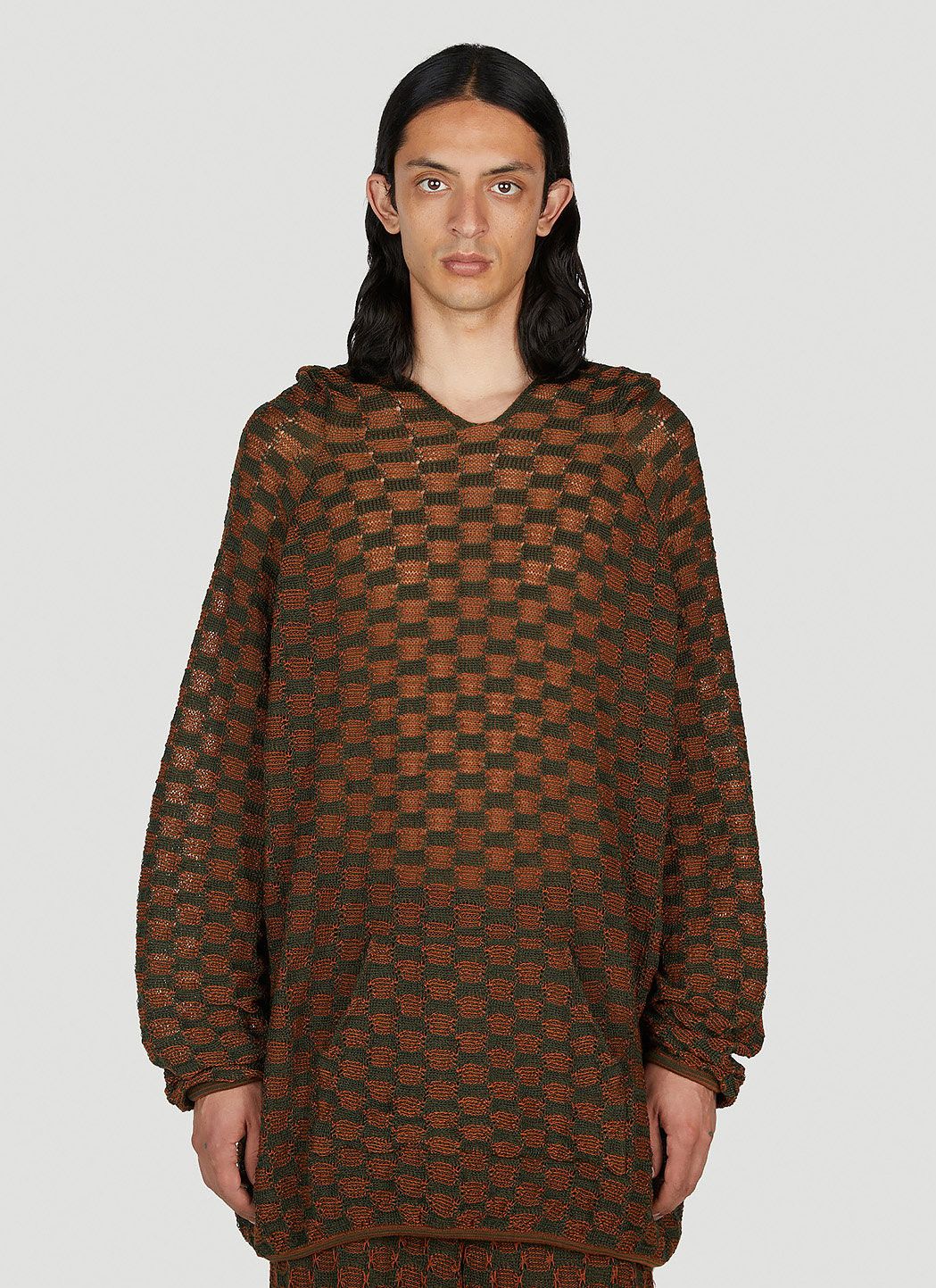 ISA BOULDER Check Knit Hooded Sweater Size US XL / EU 56 / 4 - 1 Thumbnail