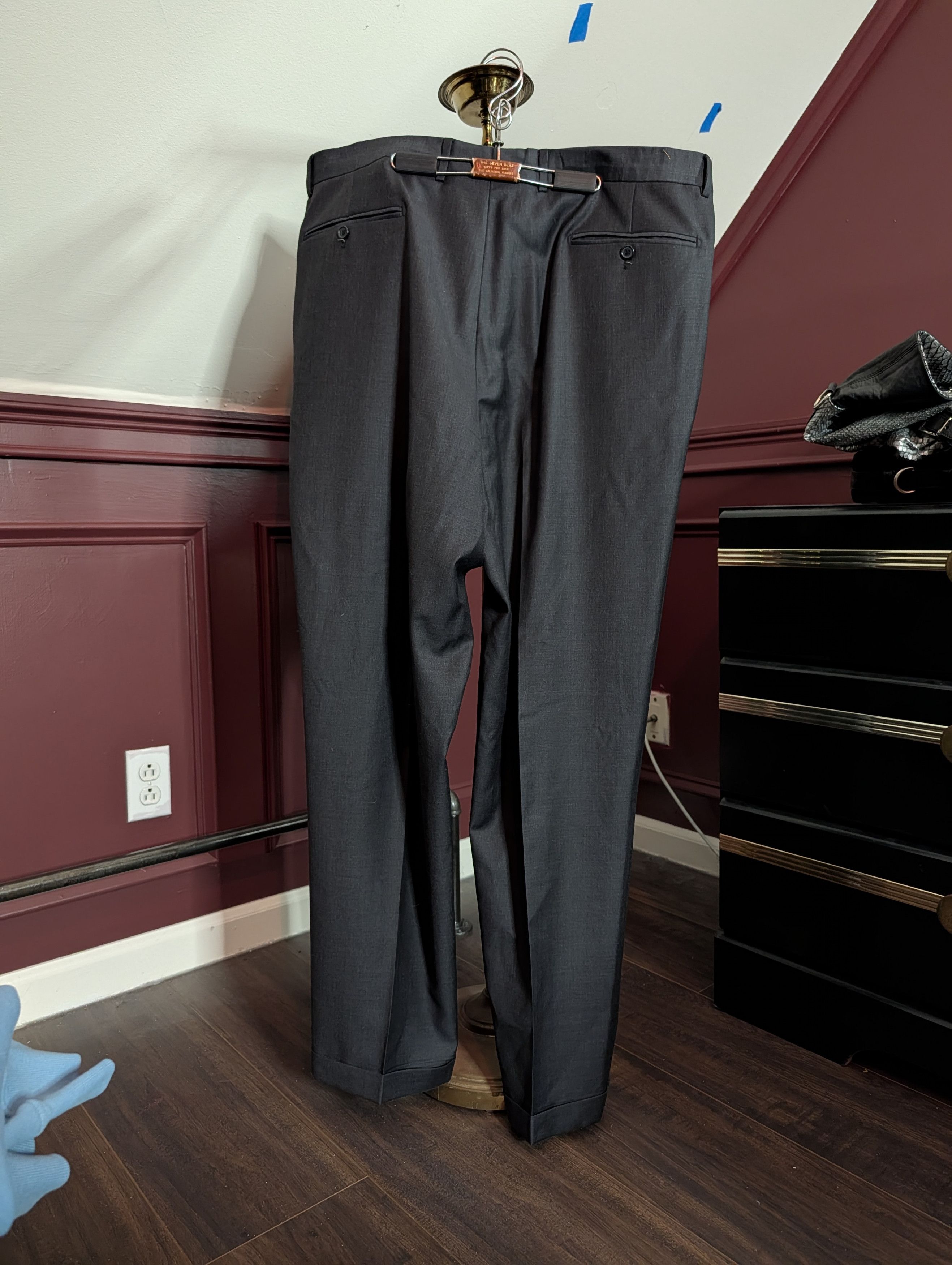 Santorelli Charcoal gray Como 2 cuffed pleated wool dress pants Size US 40 / EU 56 - 6 Thumbnail