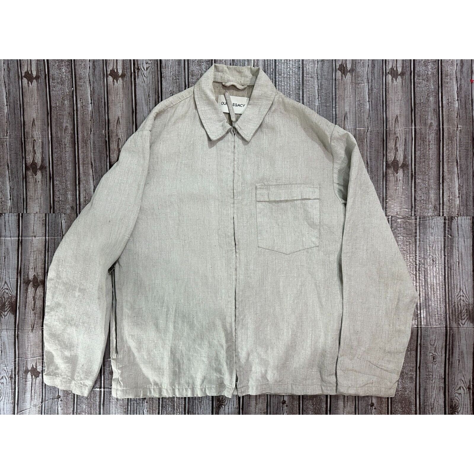 Our Legacy Our Legacy Linen blend full Zip jacket Size 50 color coated Size US XXL / EU 58 / 5 - 1 Thumbnail